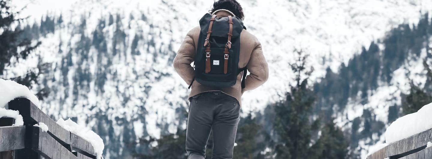 hiker in winter